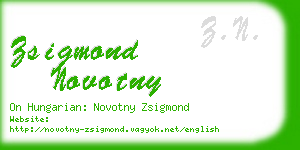 zsigmond novotny business card